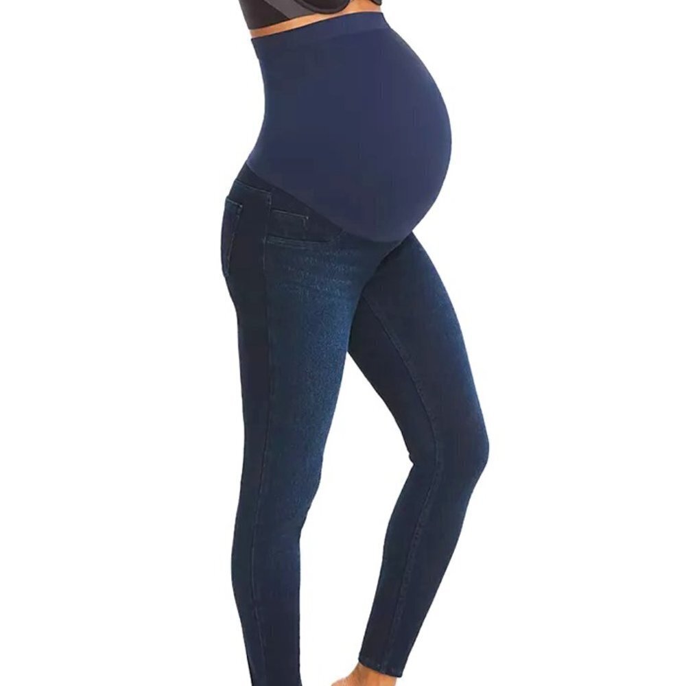 Spanx Jean-ish Ankle Leggings Women's XL Twilight Rinse Denim Mama Maternity